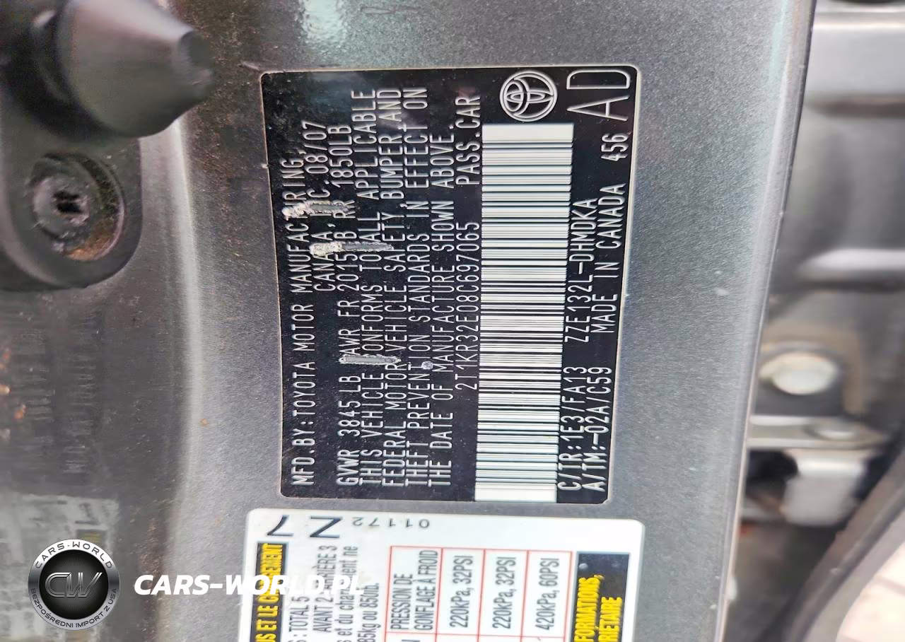 2008 Toyota Matrix VIN:2T1KR32E08C697065 - 12