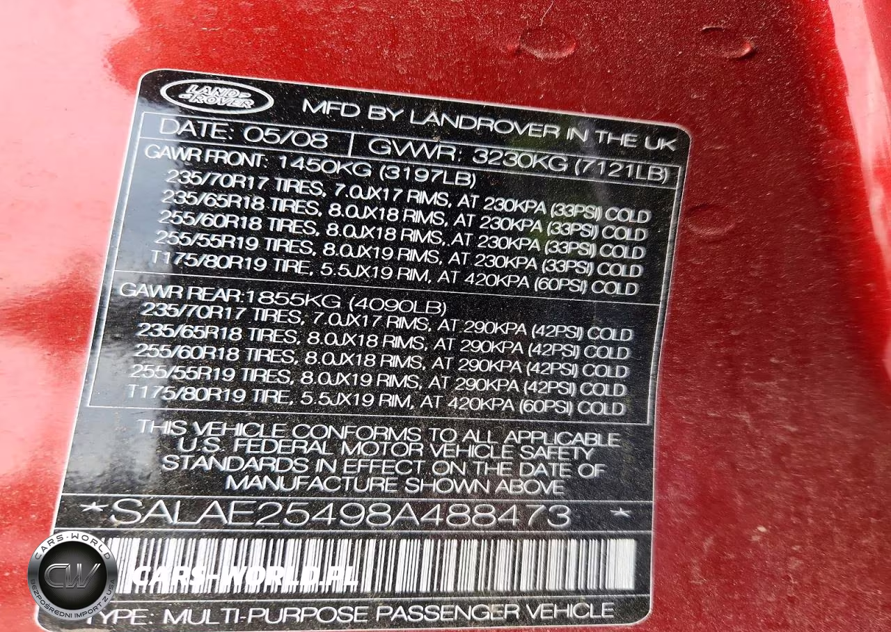 2008 Land Rover Lr3 Se VIN:SALAE25498A488473 - 13