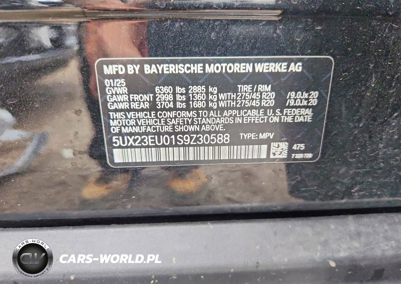 2025 BMW X5 xDrive40I VIN:5UX23EU01S9Z30588 - 12