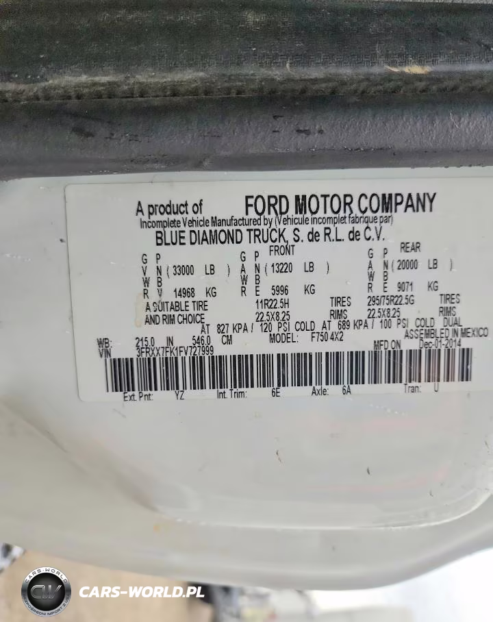 2015 Ford F750 Super Duty VIN:3FRXX7FK1FV727999 - 10