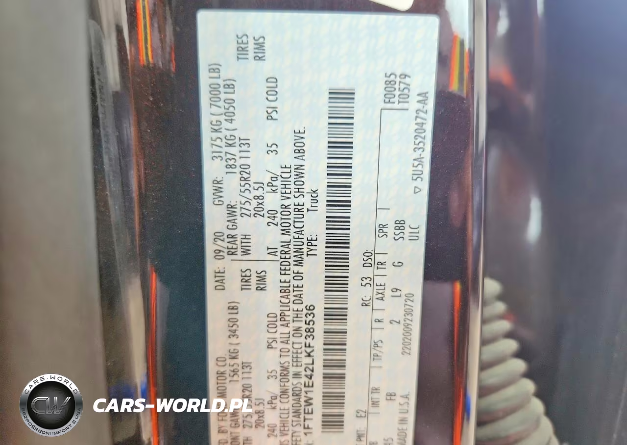 2020 Ford F150 Supercrew VIN:1FTEW1E42LKF38536 - 12