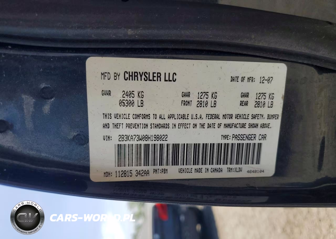 2008 Dodge Charger Srt-8 VIN:2B3KA73W08H198022 - 12