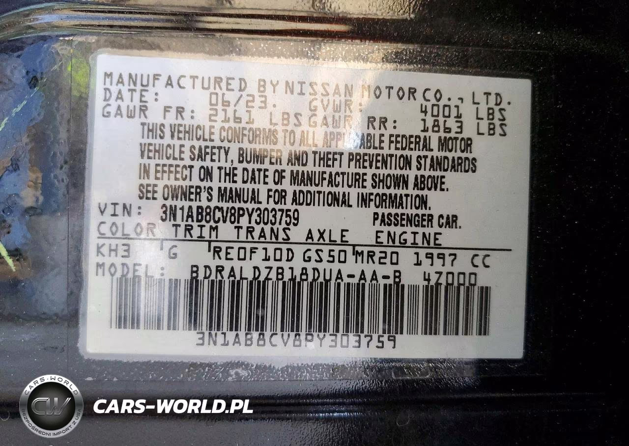 2023 Nissan Sentra Sv VIN:3N1AB8CV8PY303759 - 12