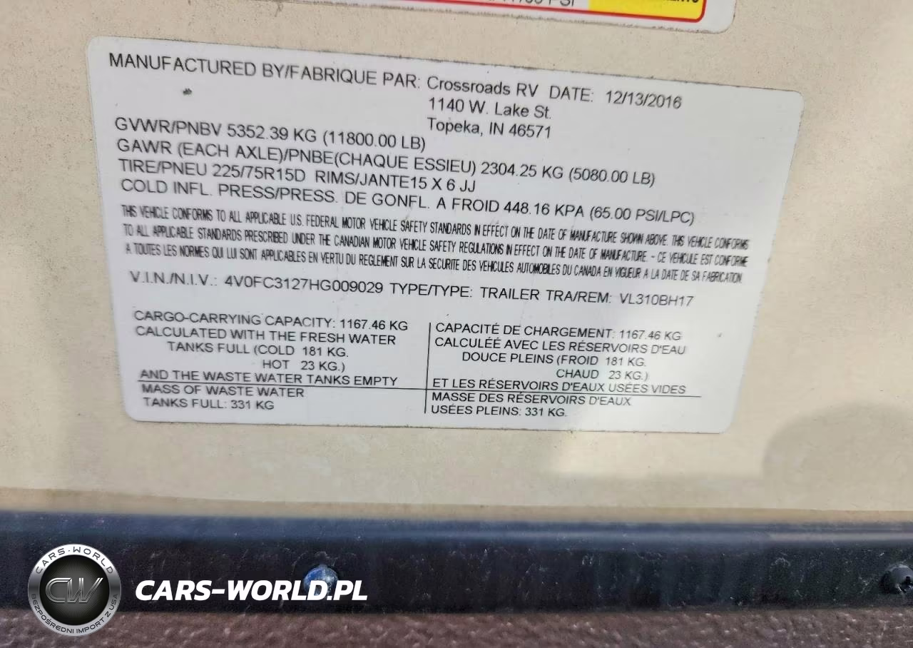 2017 Cross Roads Volante Camper VIN:4V0FC3127HG009029 - 10