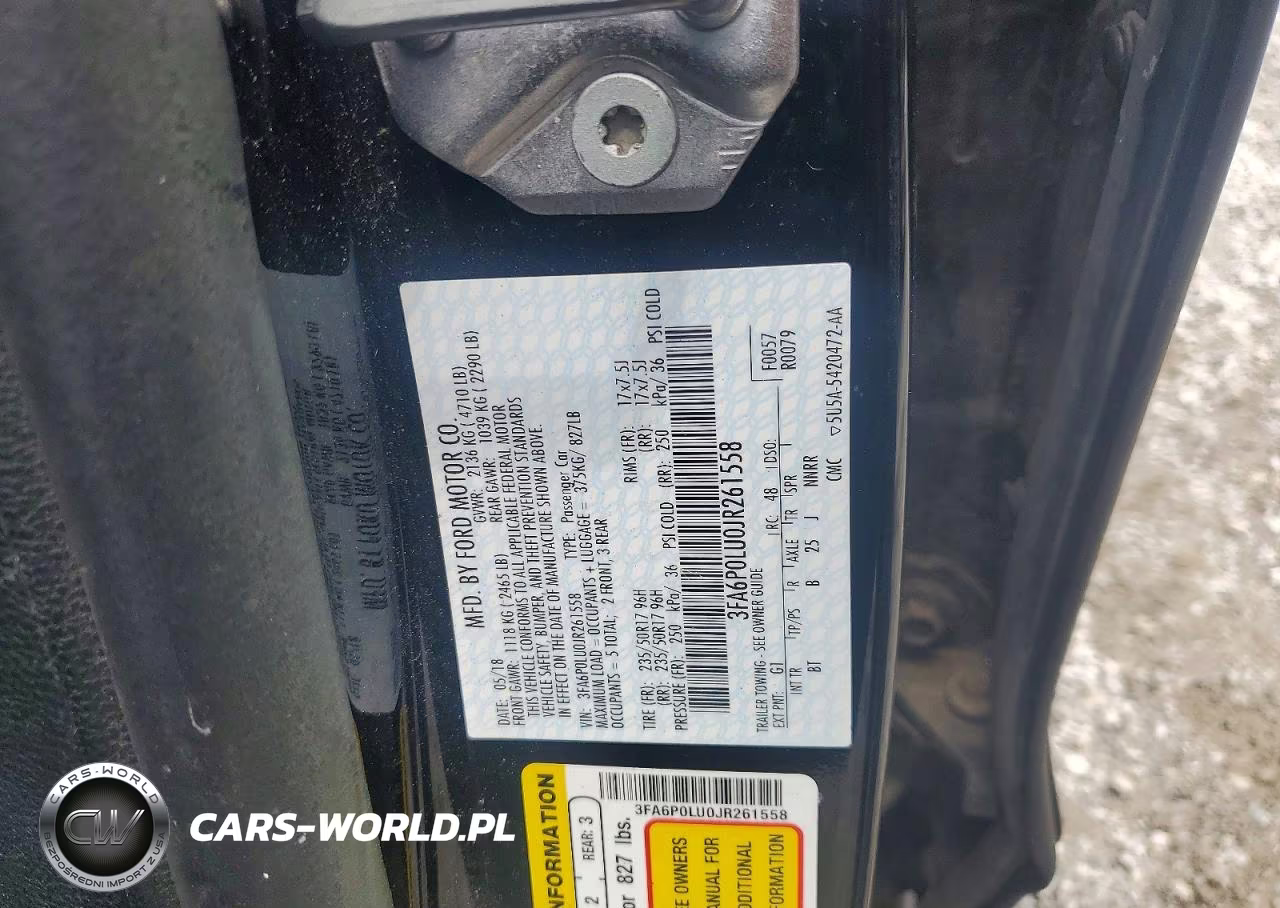 2018 Ford Fusion Se Hybrid VIN:3FA6P0LU0JR261558 - 12