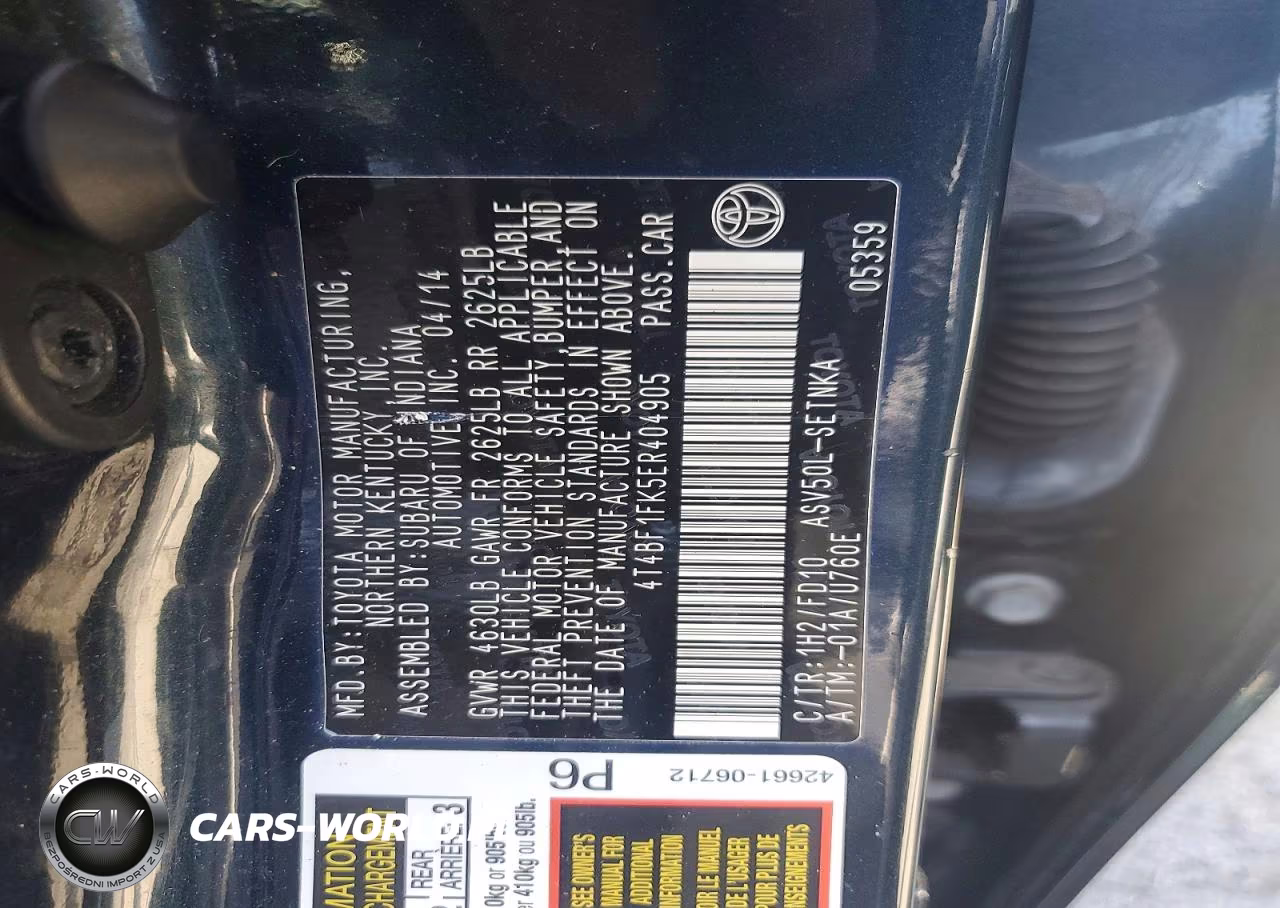 2014 Toyota Camry Le VIN:4T4BF1FK5ER404905 - 12