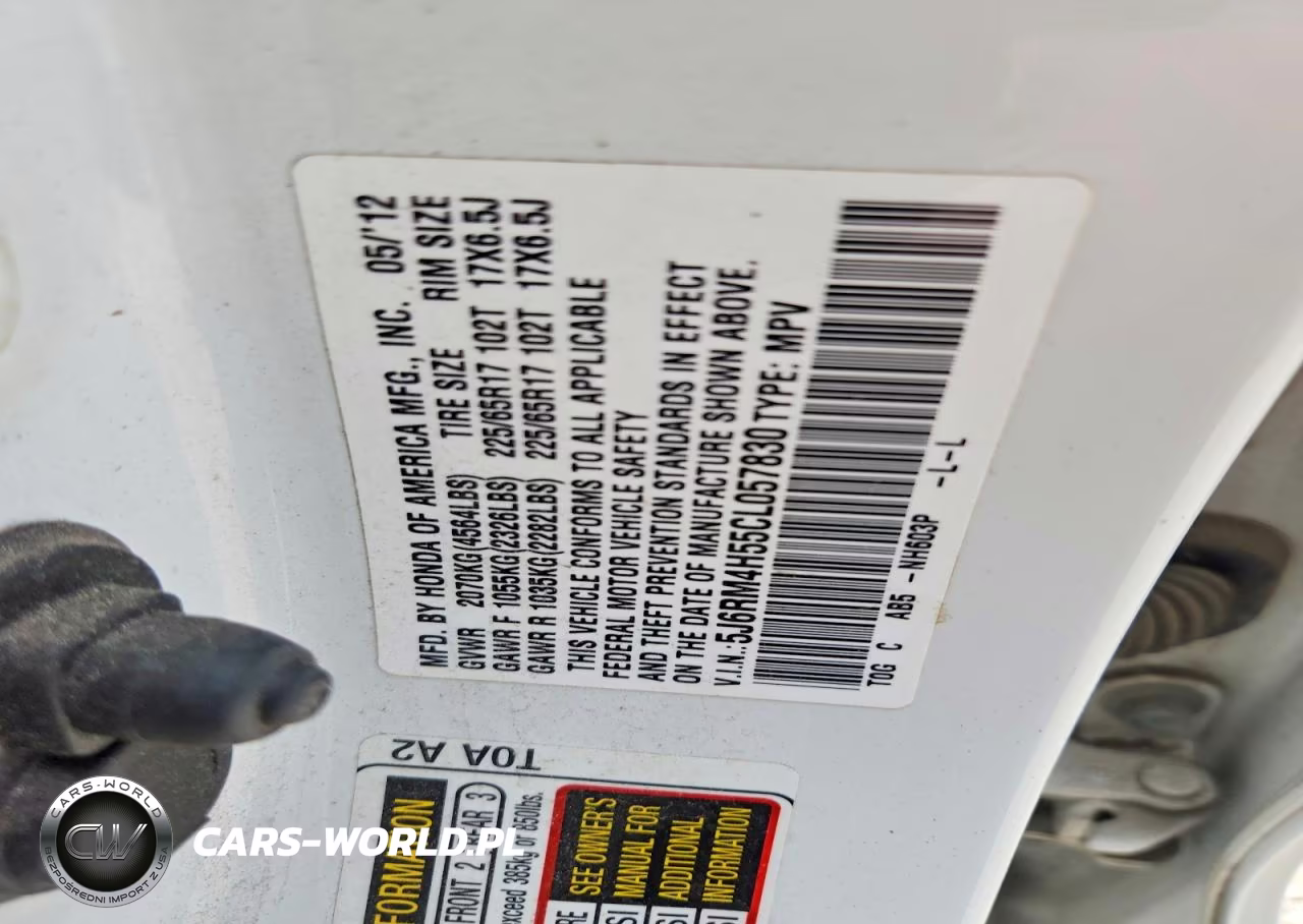 2012 Honda Cr-V Ex VIN:5J6RM4H55CL057830 - 12