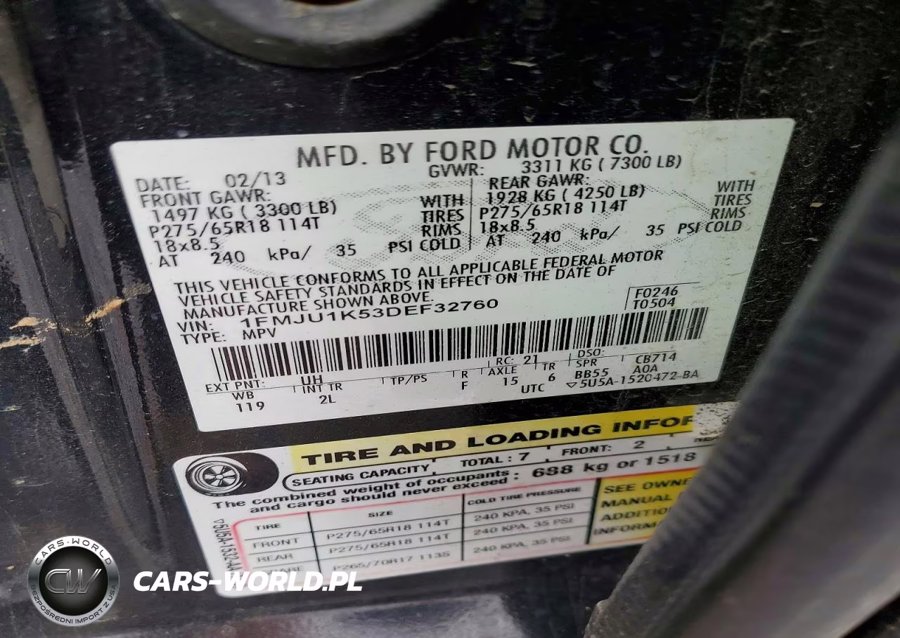2013 Ford Expedition Limited VIN:1FMJU1K53DEF32760 - 13