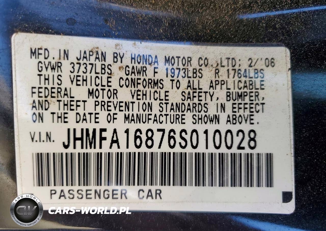 2006 Honda Civic Ex VIN:JHMFA16876S010028 - 12