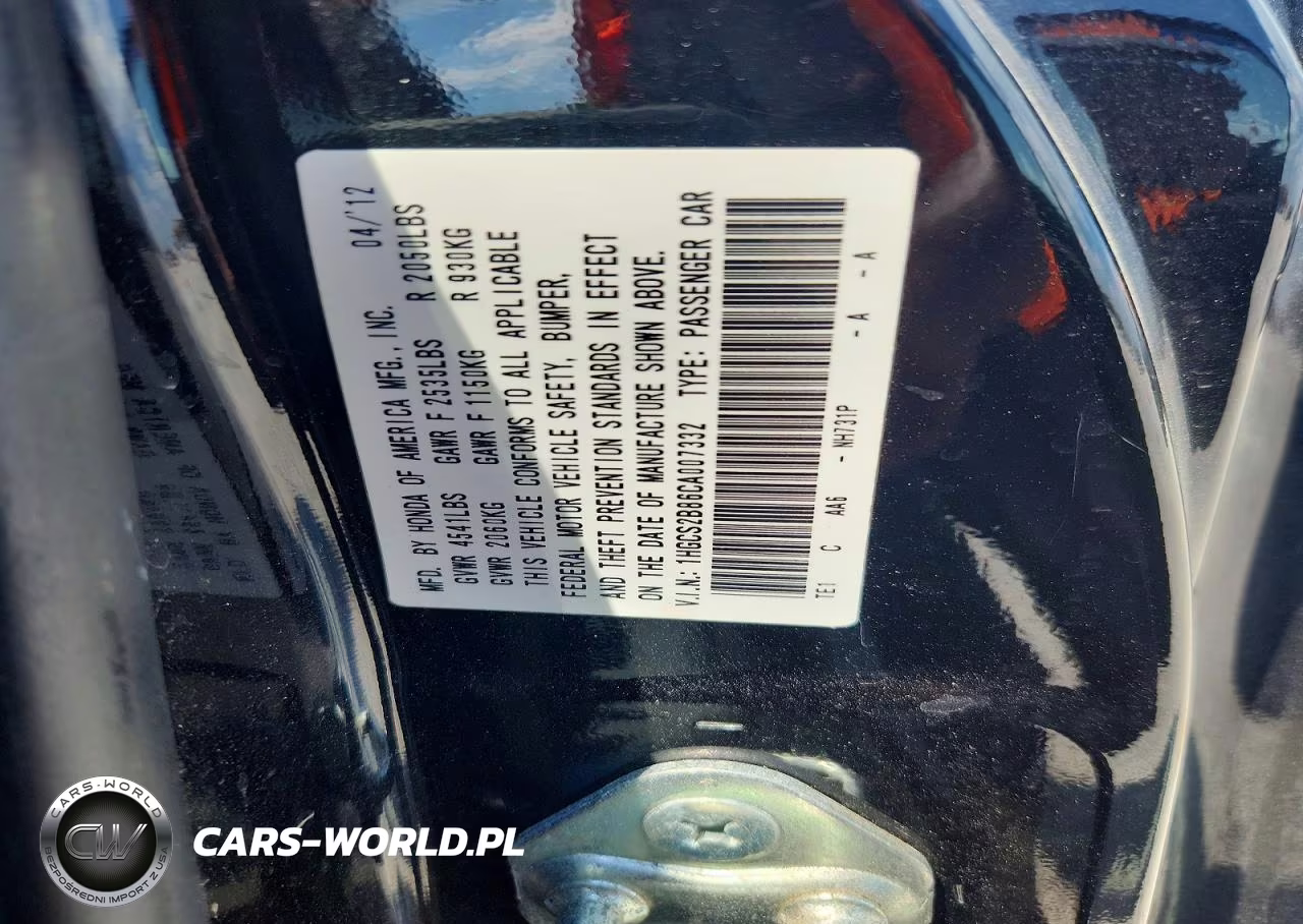 2012 Honda Accord Exl VIN:1HGCS2B86CA007332 - 13