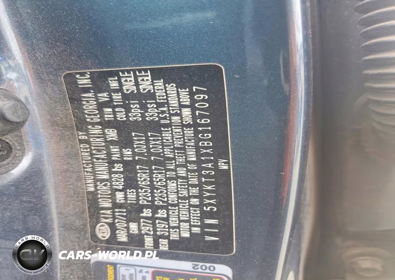 2011 Kia Sorento Lx VIN:5XYKT3A1XBG167097 - 12
