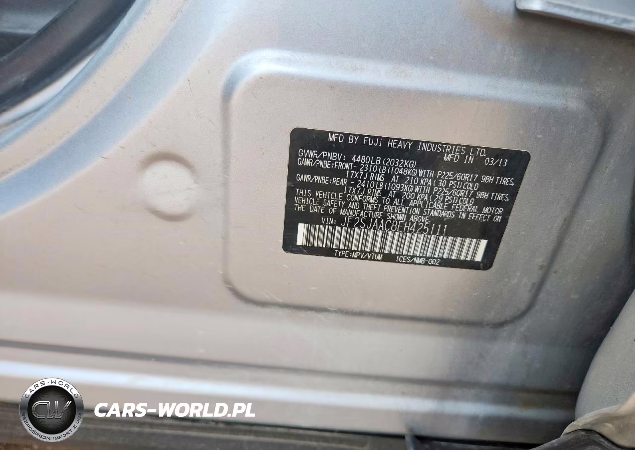 2014 Subaru Forester 2.5I VIN:JF2SJAAC8EH425111 - 12