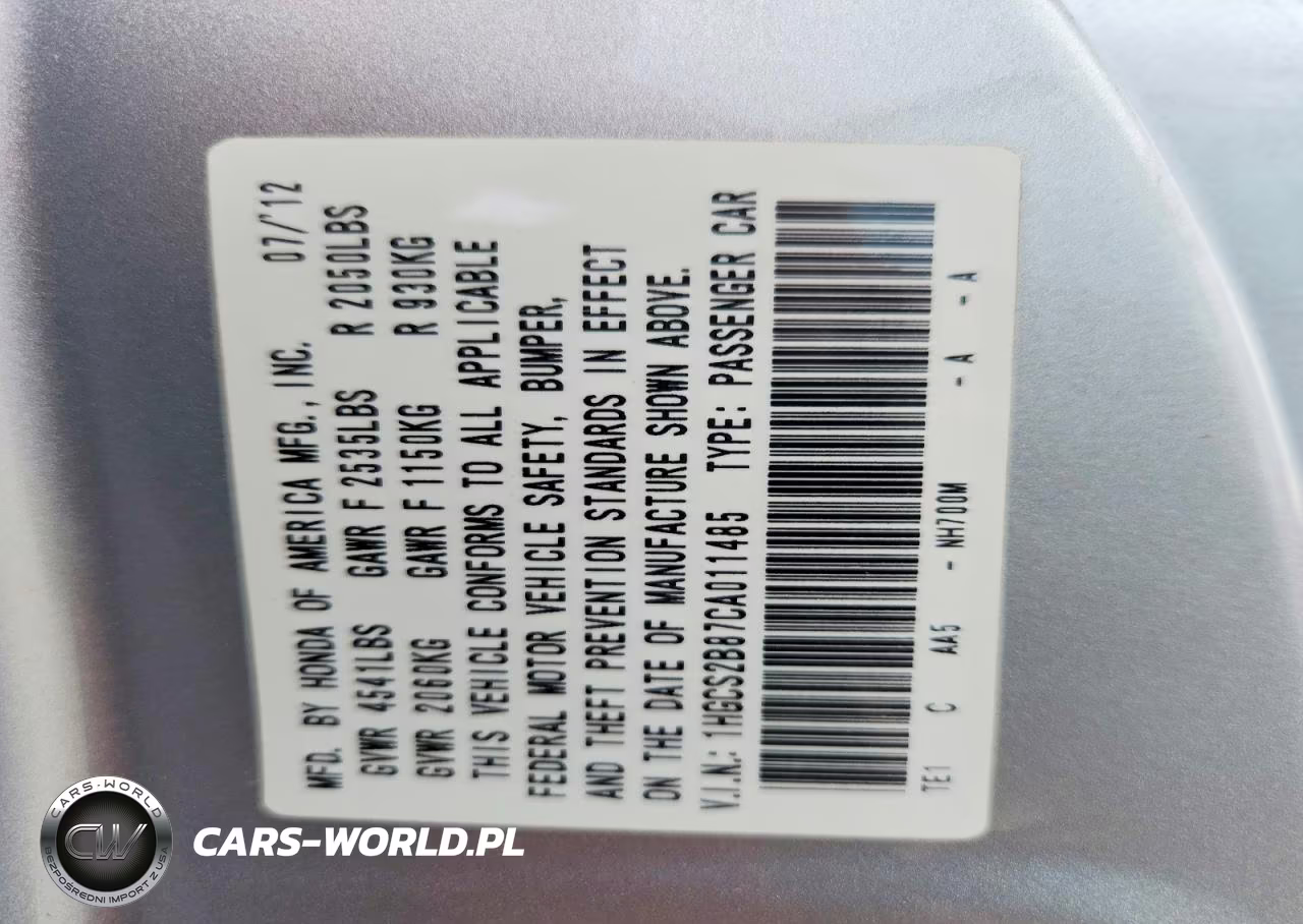 2012 Honda Accord Exl VIN:1HGCS2B87CA011485 - 12
