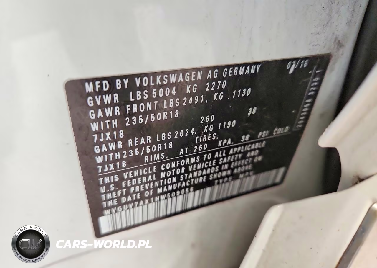2017 Volkswagen Tiguan Sport VIN:WVGUV7AX1HW509056 - 13