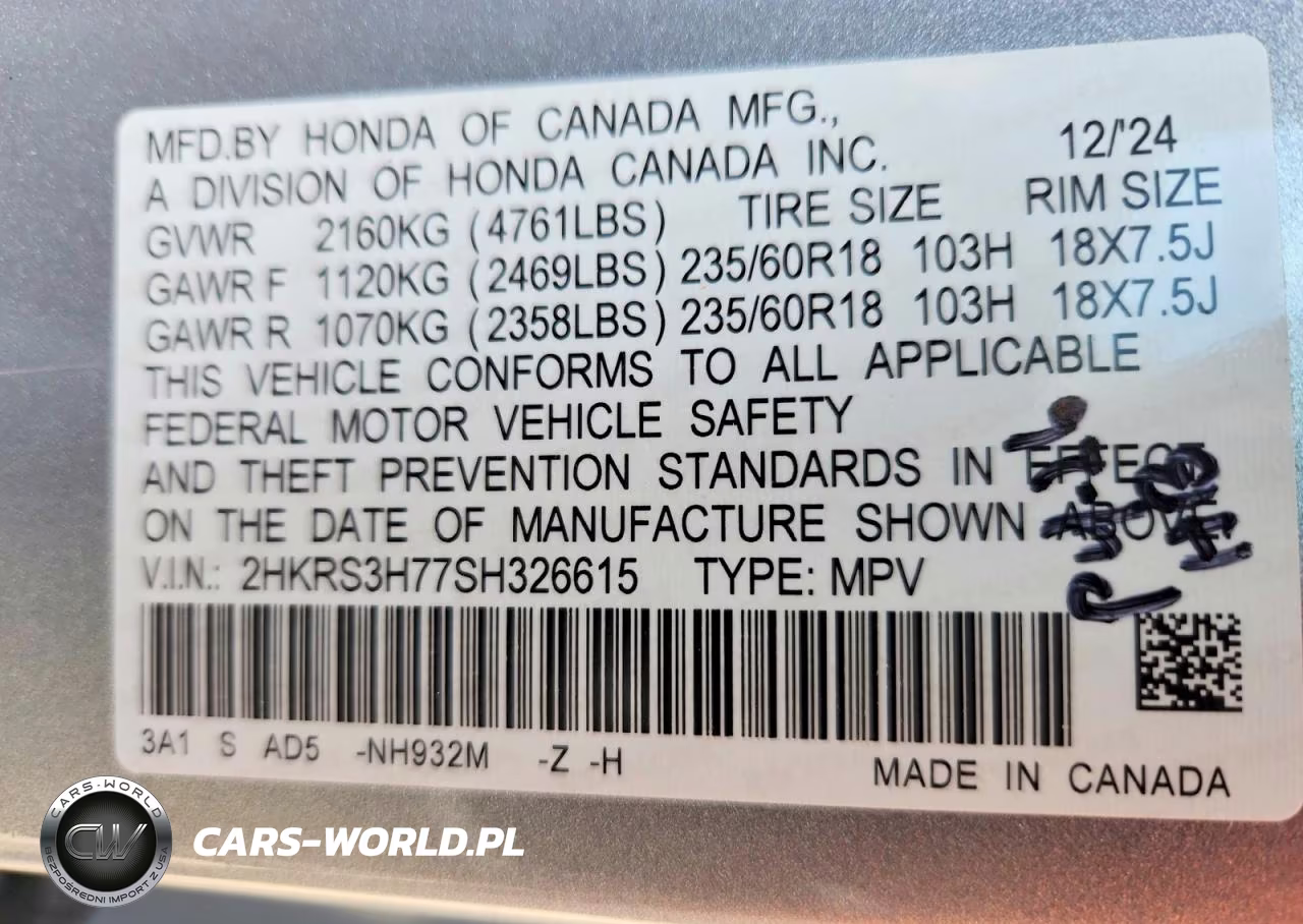 2025 Honda Cr-V Exl VIN:2HKRS3H77SH326615 - 14