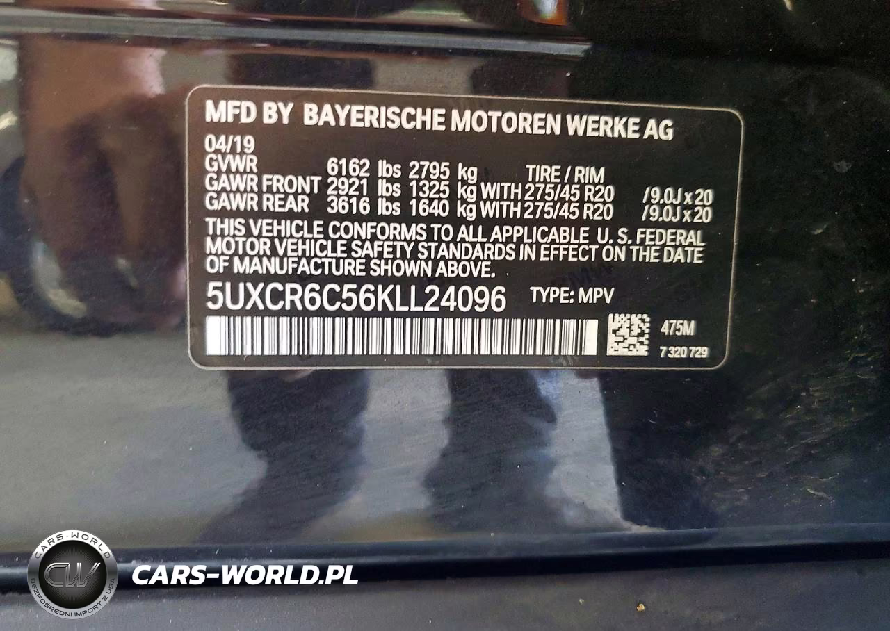 2019 BMW X5 xDrive40I VIN:5UXCR6C56KLL24096 - 13