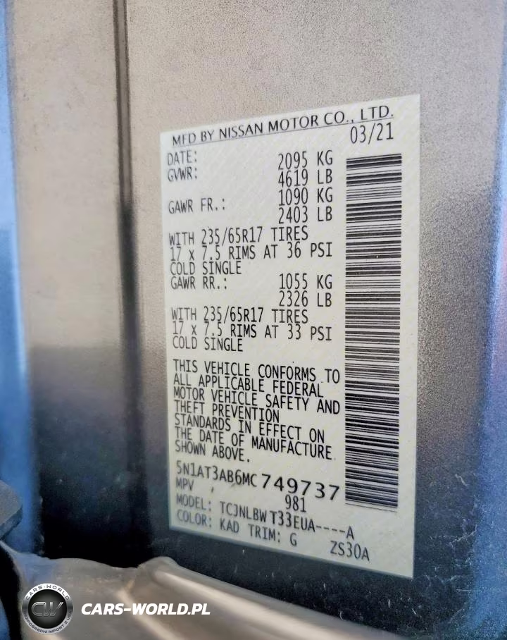 2021 Nissan Rogue S VIN:5N1AT3AB6MC749737 - 13