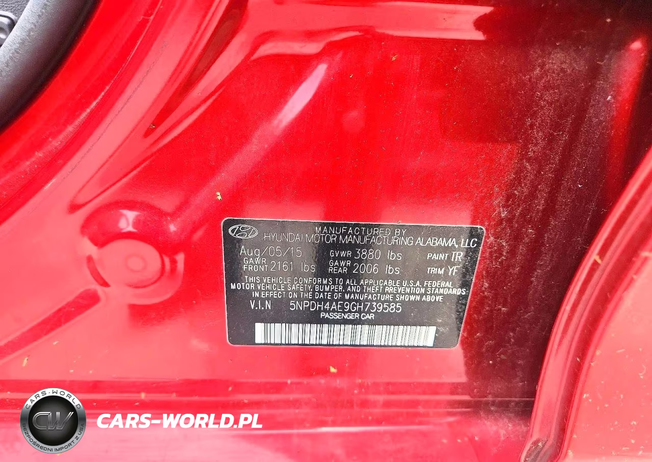 2016 Hyundai Elantra Limited VIN:5NPDH4AE9GH739585 - 12