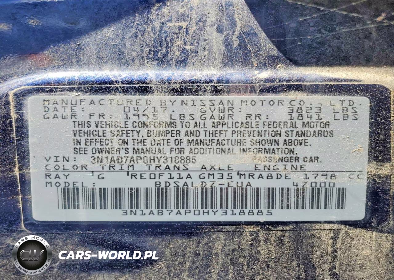 2017 Nissan Sentra Sv VIN:3N1AB7AP0HY318885 - 12