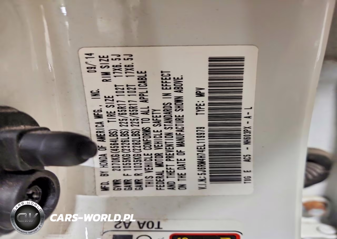 2014 Honda Cr-V Exl VIN:5J6RM4H74EL119979 - 13