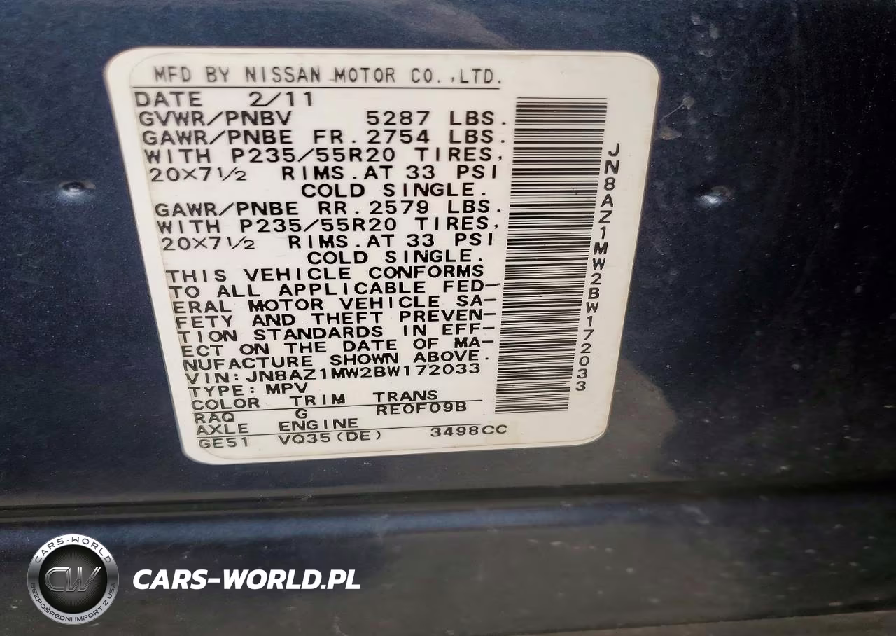 2011 Nissan Murano S VIN:JN8AZ1MW2BW172033 - 14