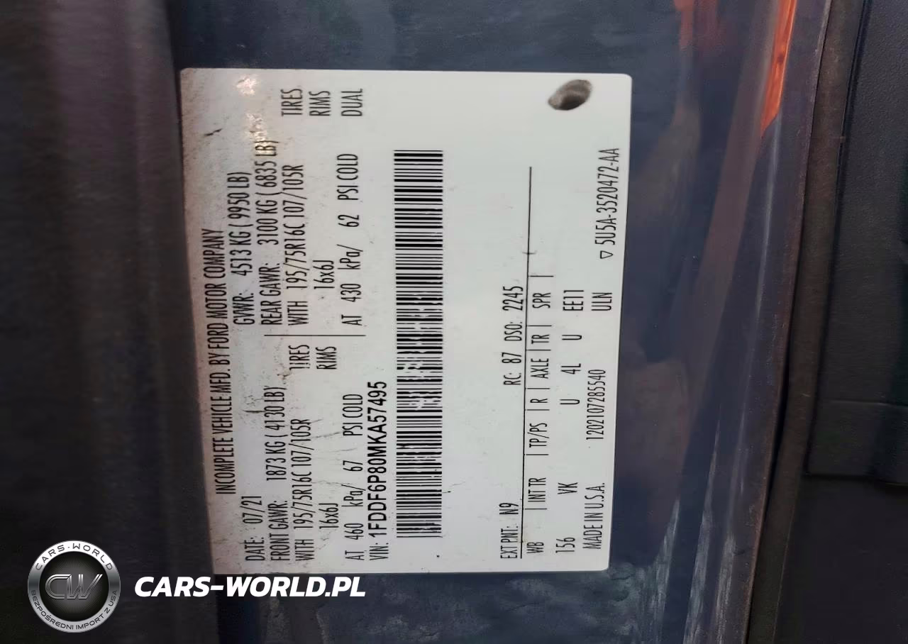 2021 Ford Transit Delivery Truck VIN:1FDDF6P80MKA57495 - 13