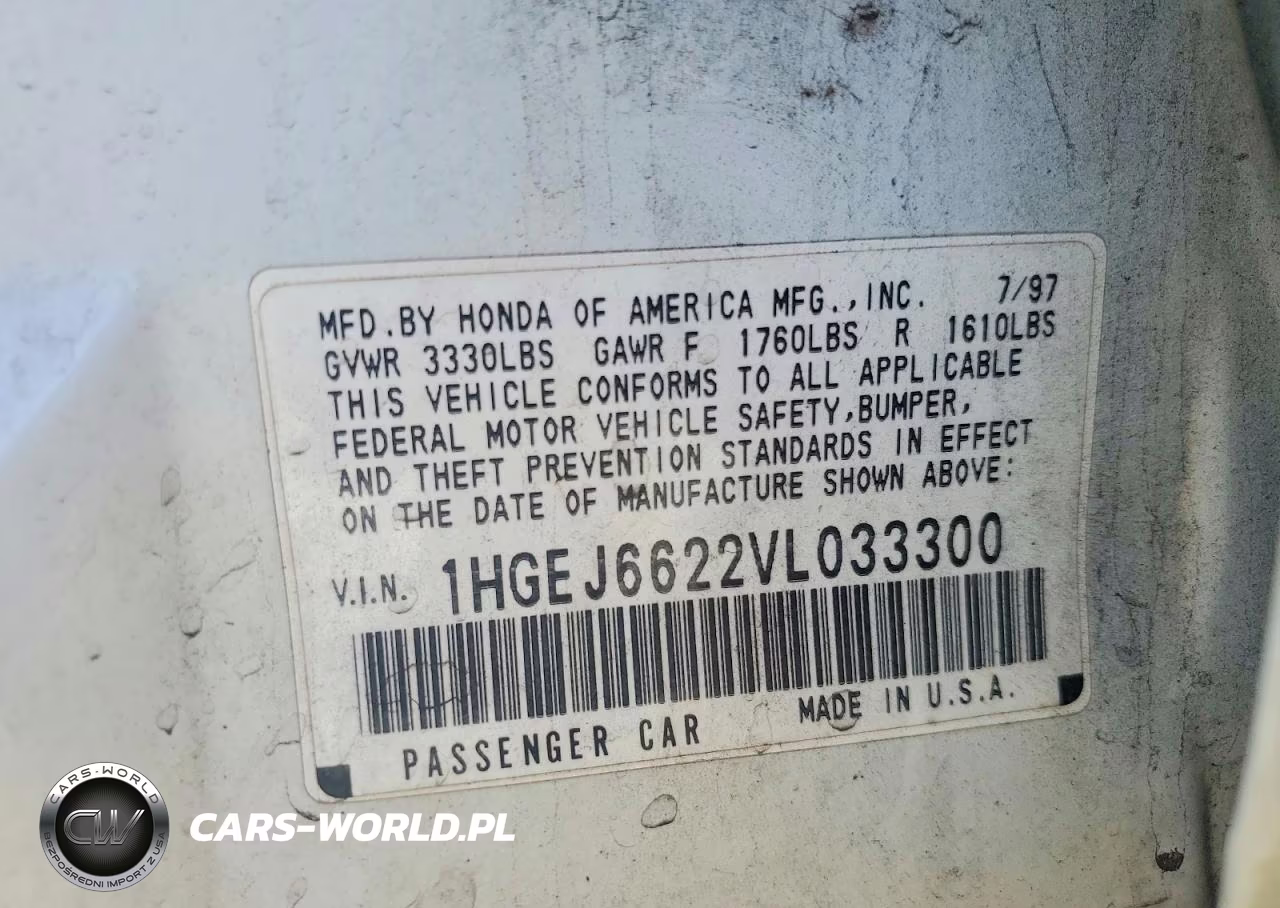 1997 Honda Civic Dx VIN:1HGEJ6622VL033300 - 12