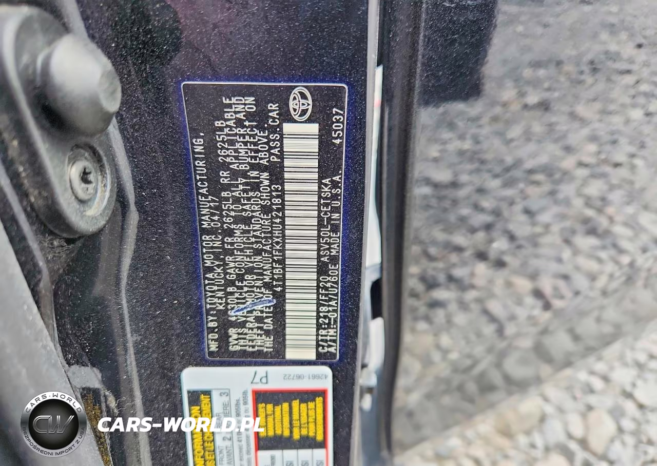 2017 Toyota Camry Se VIN:4T1BF1FKXHU421813 - 12