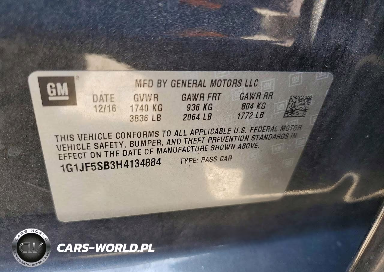 2017 Chevrolet Sonic Premier VIN:1G1JF5SB3H4134884 - 12