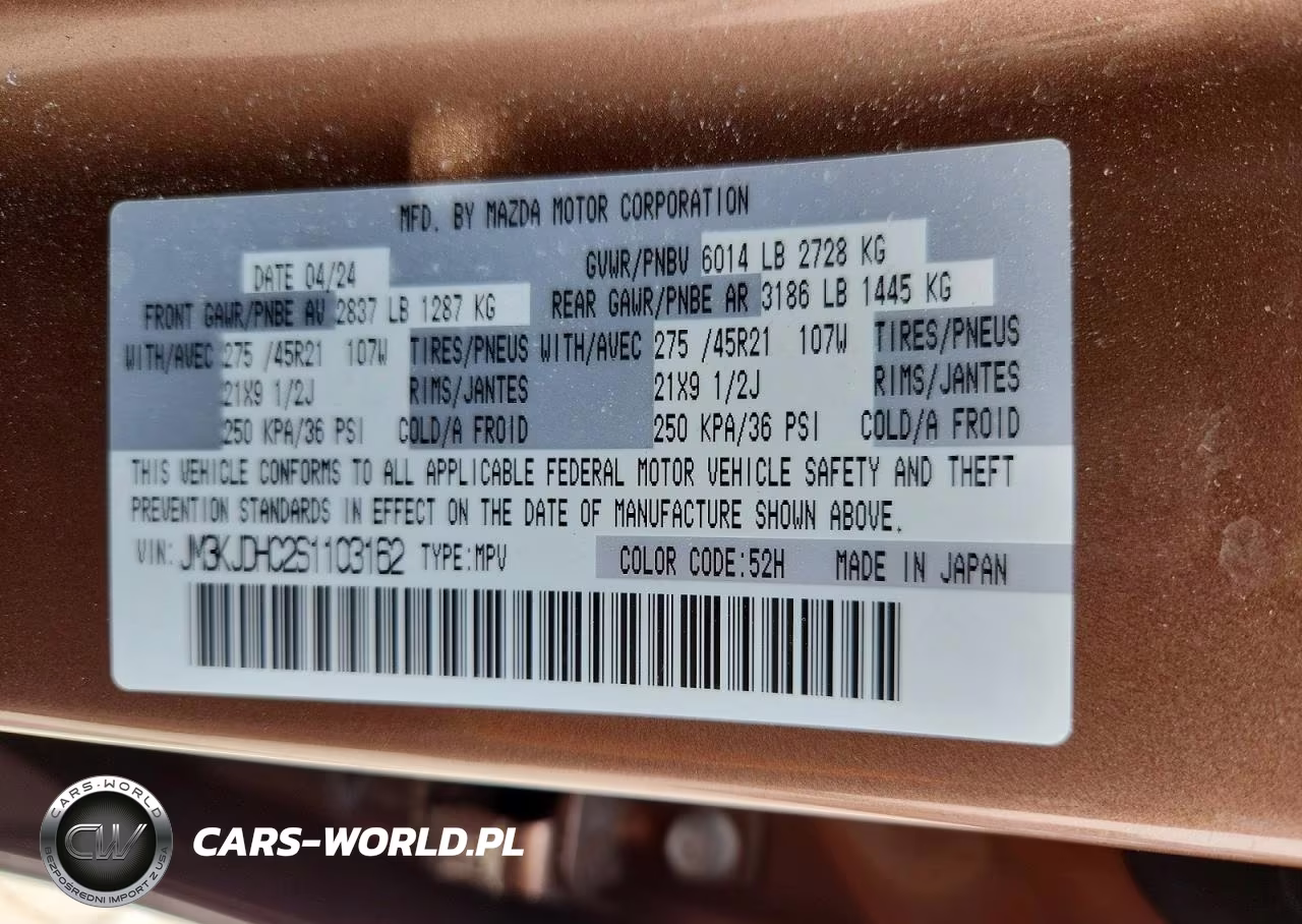 2025 Mazda Cx-70 Premium VIN:JM3KJDHC2S1103162 - 13