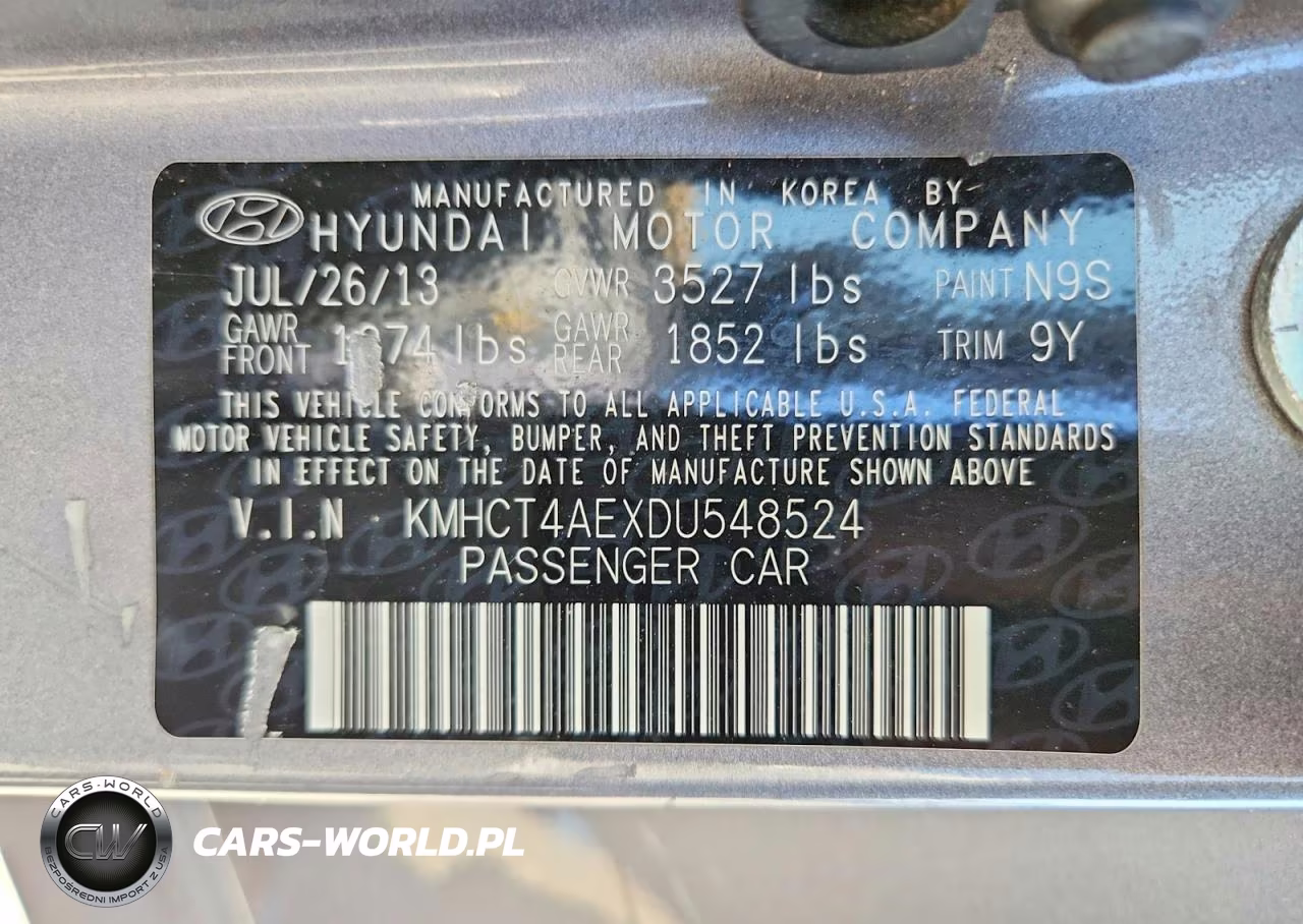 2013 Hyundai Accent Gls VIN:KMHCT4AEXDU548524 - 12