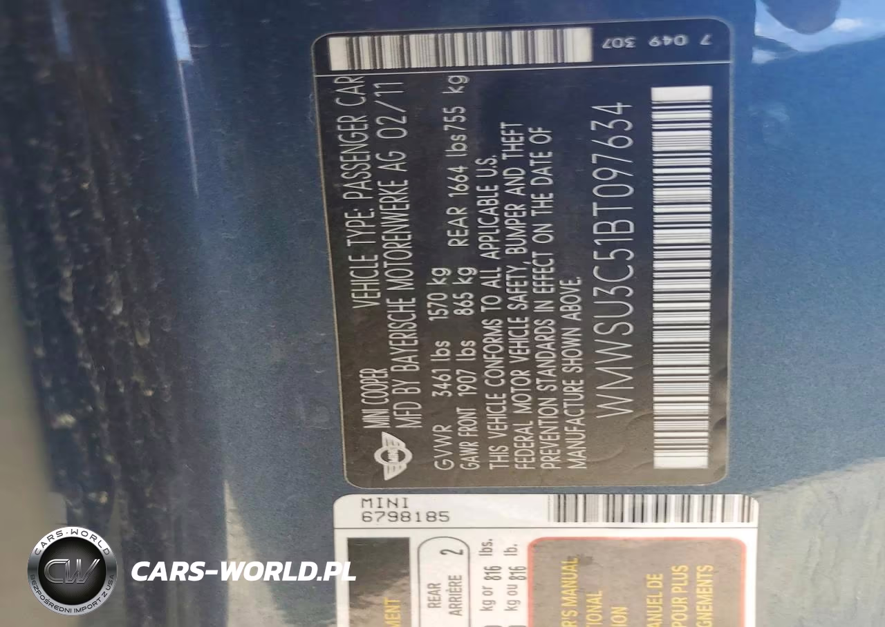 2011 Mini Cooper VIN:WMWSU3C51BT097634 - 12