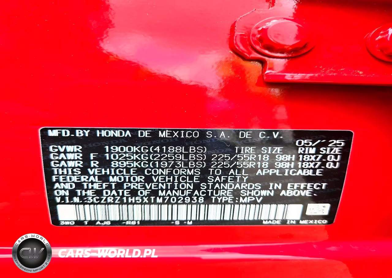2026 Honda Hr-V Sport VIN:3CZRZ1H5XTM702938 - 13