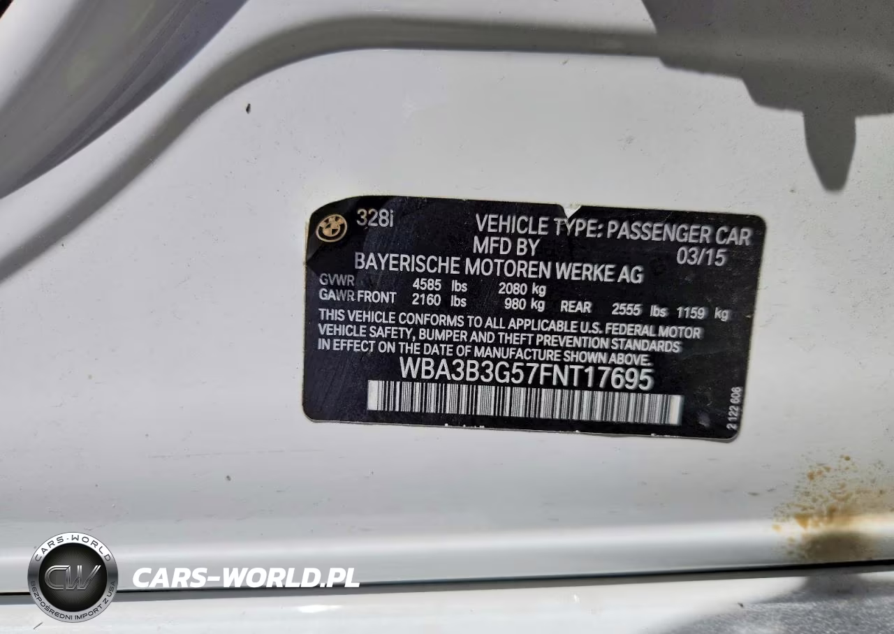 2015 BMW 328 Xi VIN:WBA3B3G57FNT17695 - 12