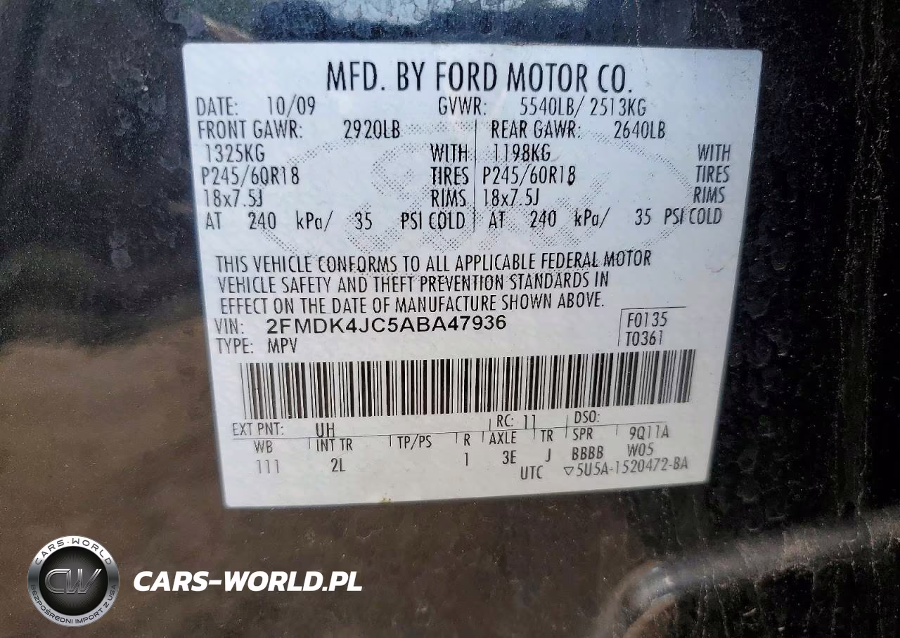 2010 Ford Edge Sel VIN:2FMDK4JC5ABA47936 - 13