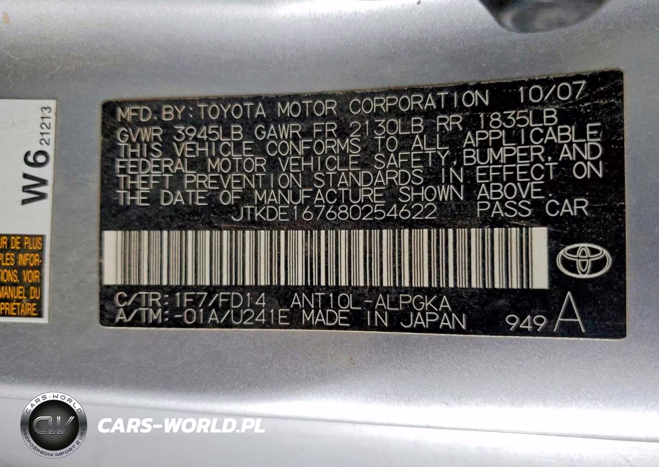 2008 Scion Tc Base VIN:JTKDE167680254622 - 12