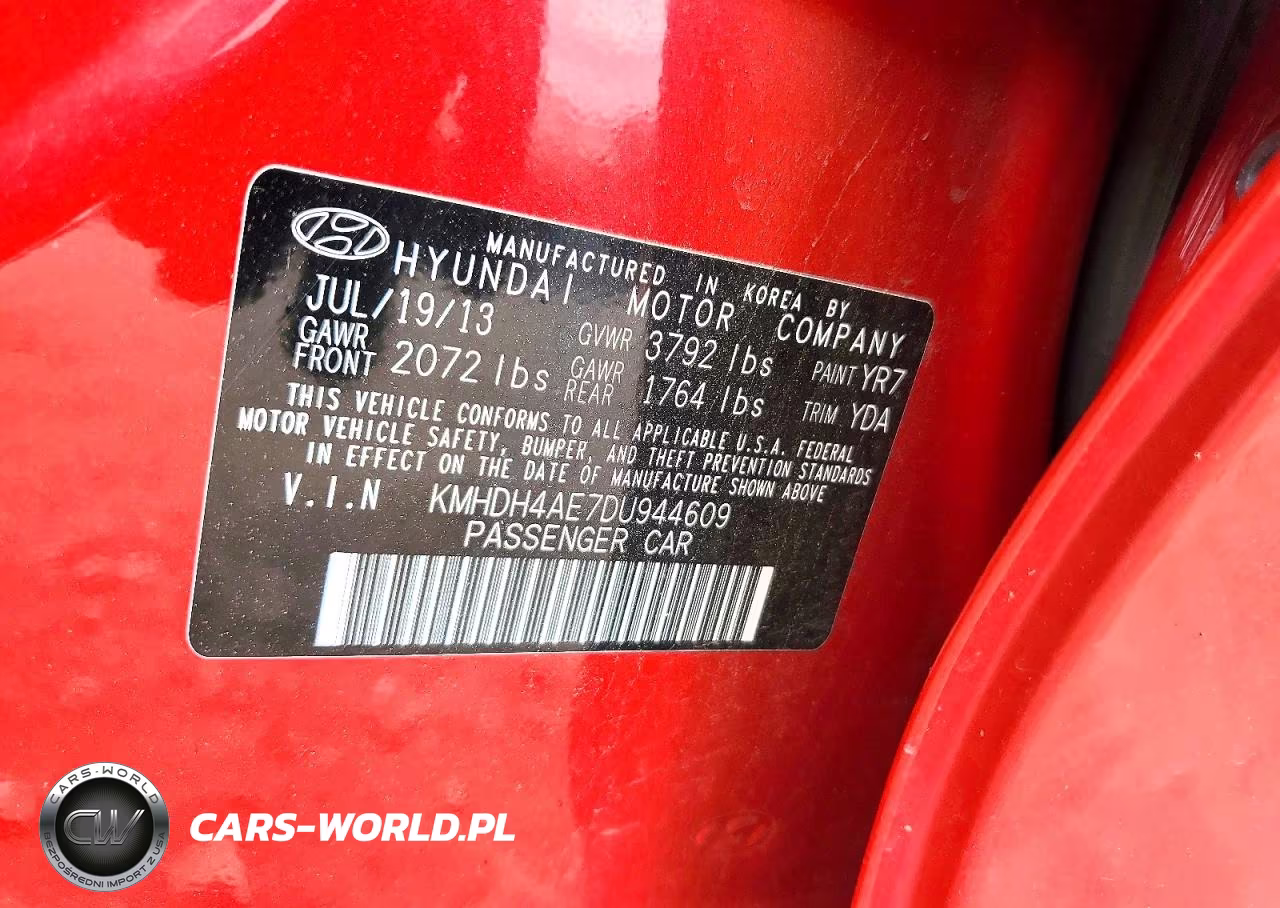 2013 Hyundai Elantra Gls VIN:KMHDH4AE7DU944609 - 12