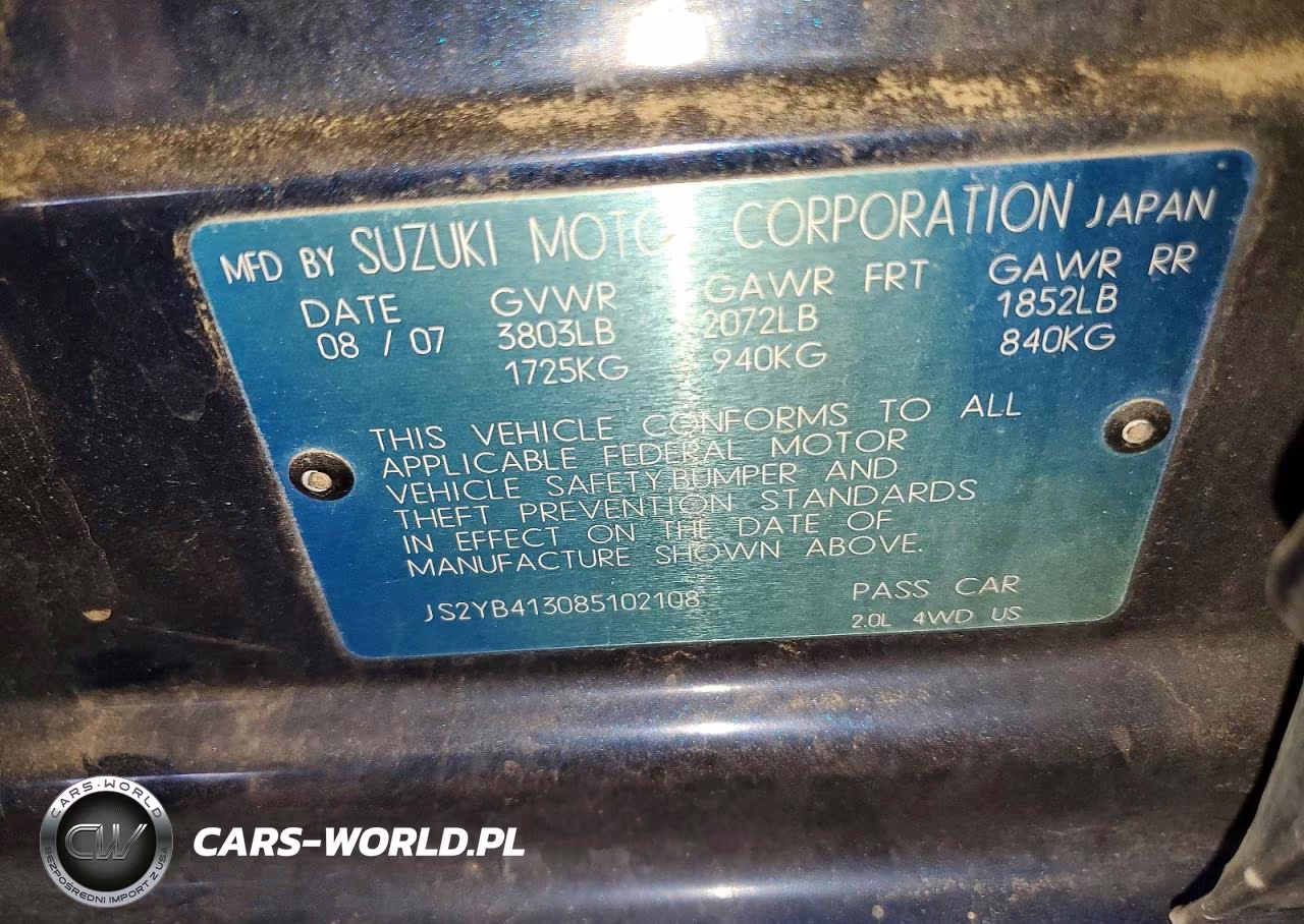 2008 Suzuki Sx4 Base VIN:JS2YB413085102108 - 12