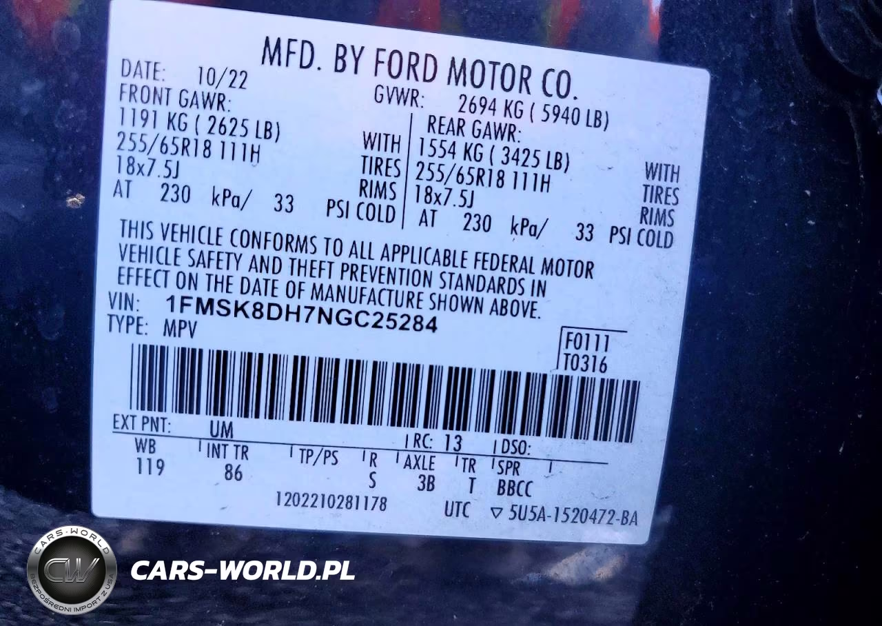 2022 Ford Explorer Xlt VIN:1FMSK8DH7NGC25284 - 13