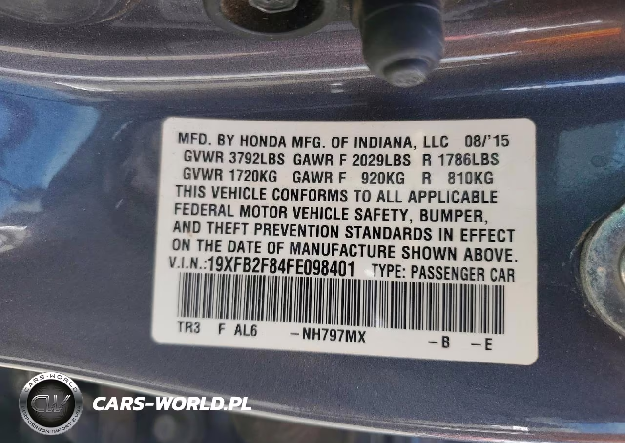 2015 Honda Civic Ex VIN:19XFB2F84FE098401 - 12