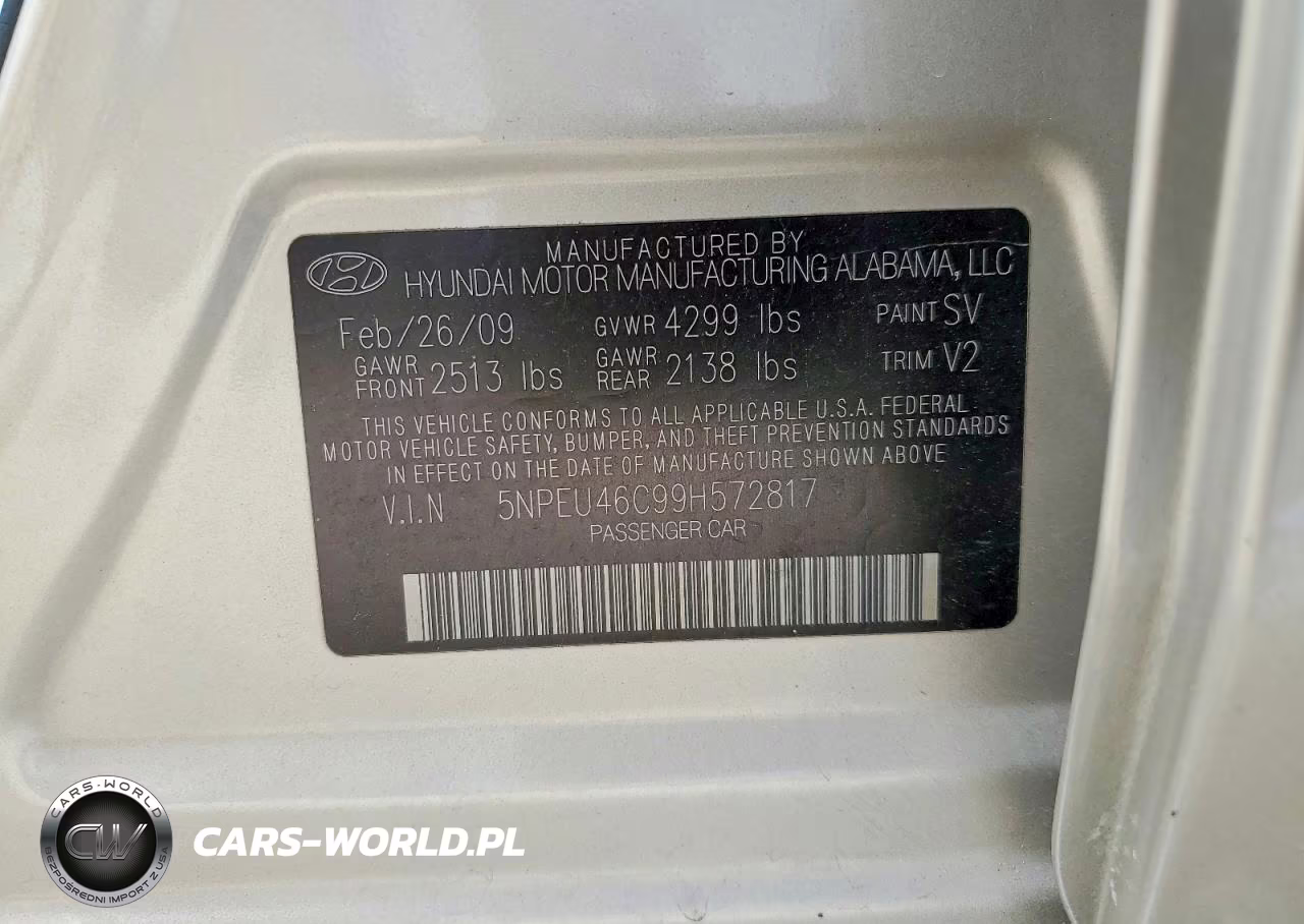 2009 Hyundai Sonata Limited VIN:5NPEU46C99H572817 - 12