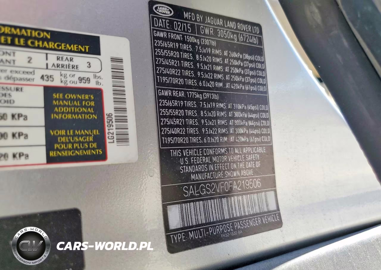 2015 Land Rover Range Rover Hse VIN:SALGS2VF0FA219506 - 13
