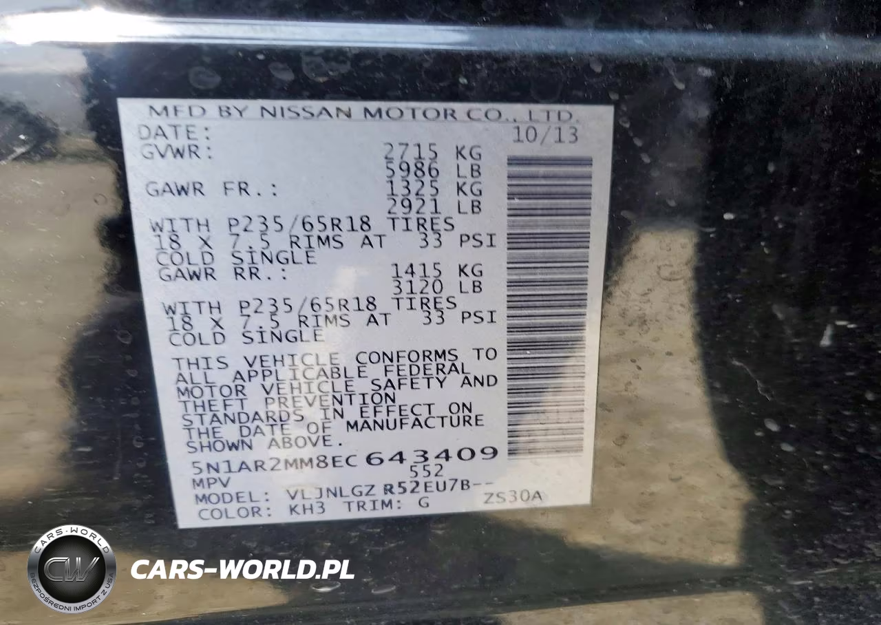 2014 Nissan Pathfinder Sl VIN:5N1AR2MM8EC643409 - 13