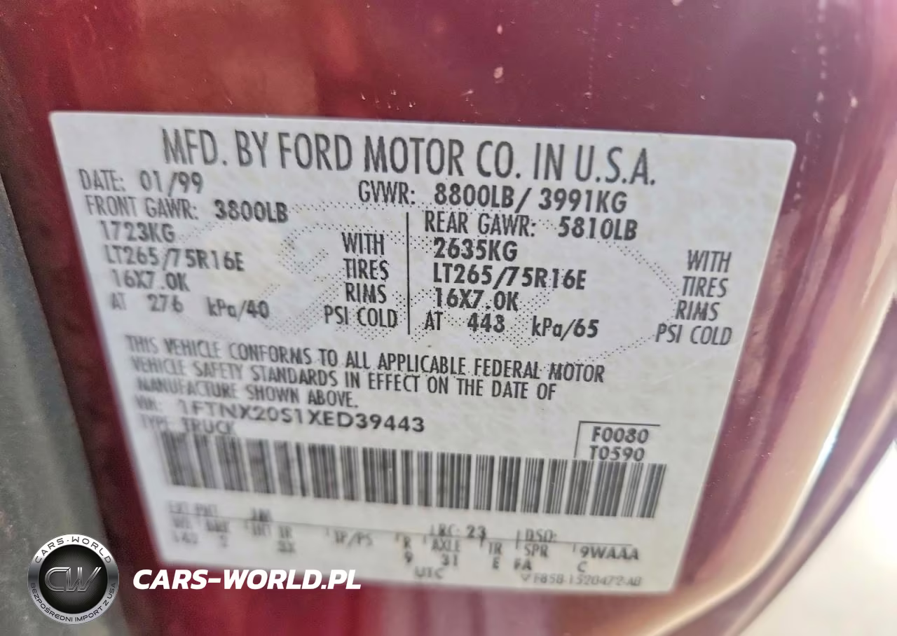 1999 Ford F250 Super Duty VIN:1FTNX20S1XED39443 - 12