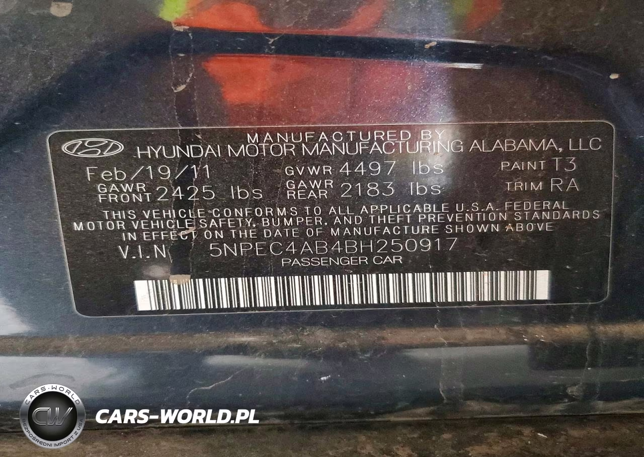 2011 Hyundai Sonata Se 2.0T VIN:5NPEC4AB4BH250917 - 12