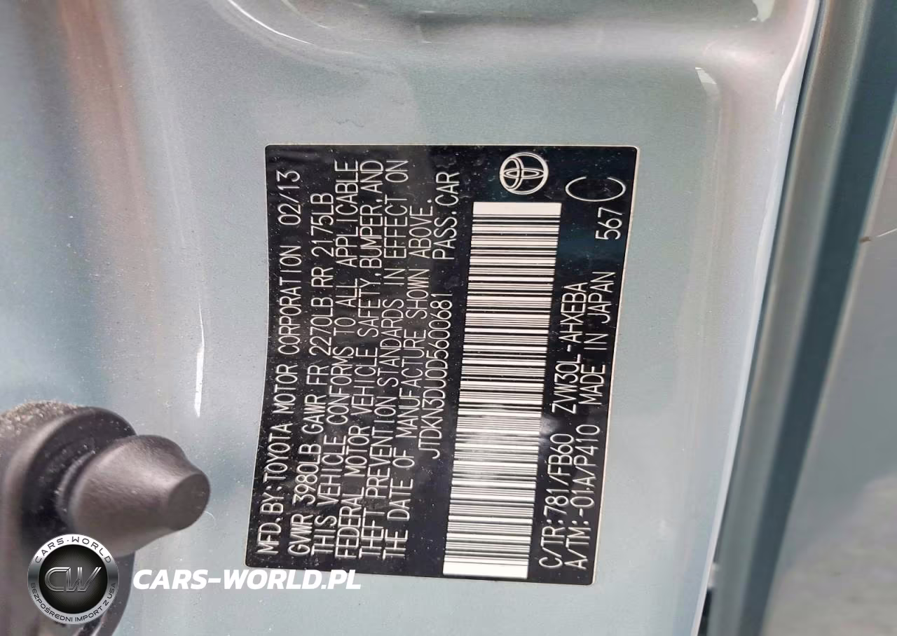 2013 Toyota Prius Two VIN:JTDKN3DU0D5600681 - 14
