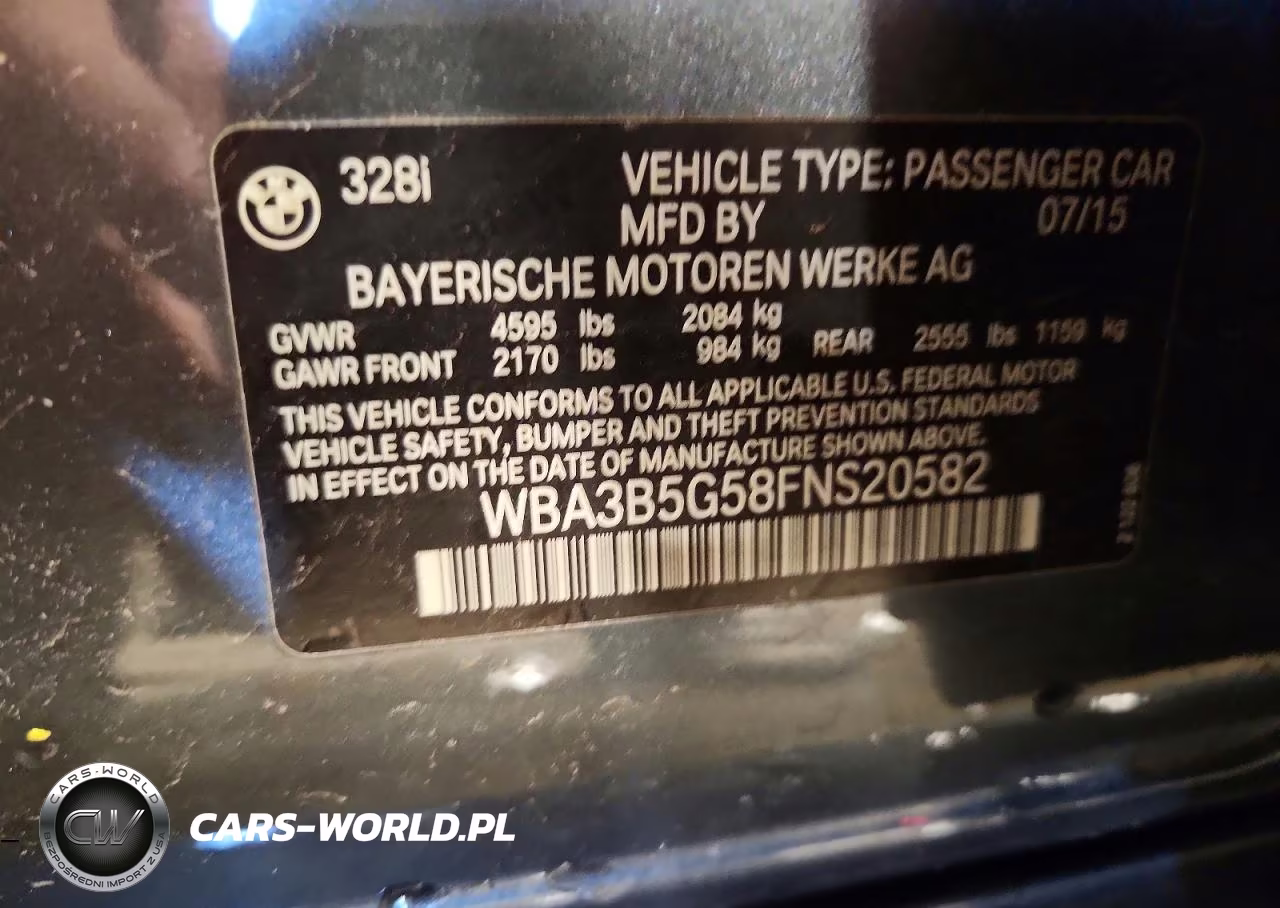 2015 BMW 328 Xi Sulev VIN:WBA3B5G58FNS20582 - 12