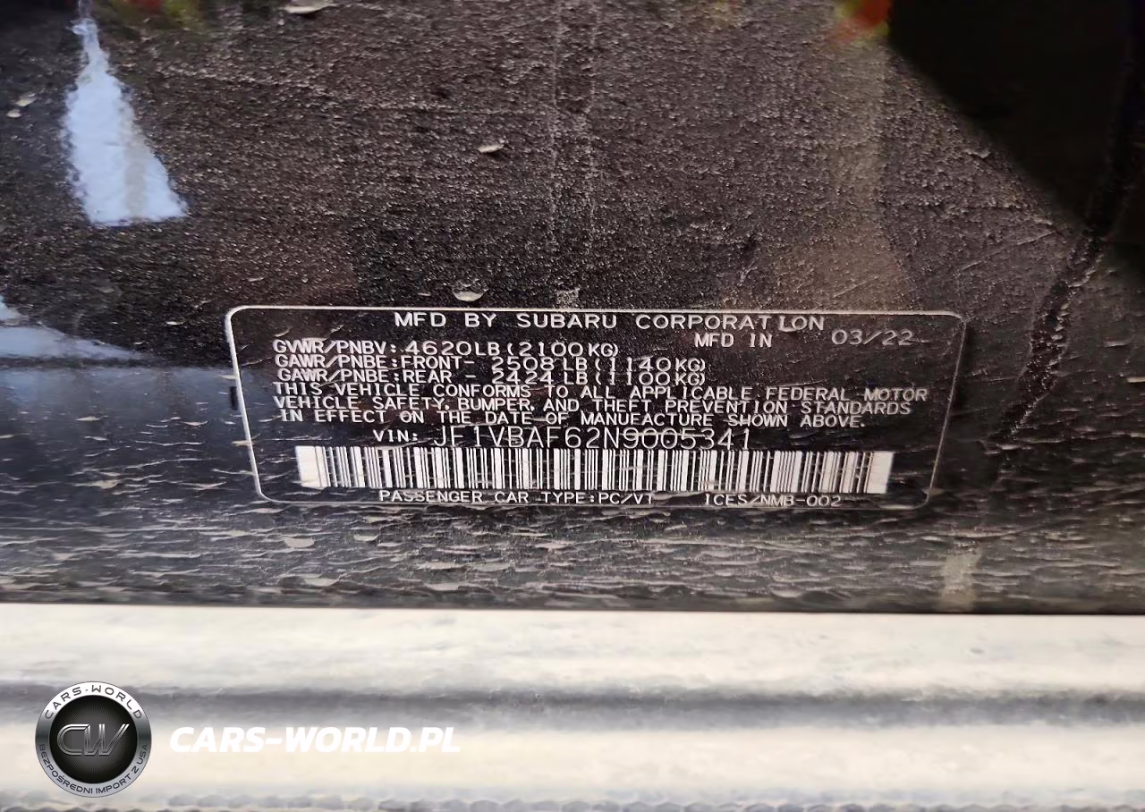2022 Subaru Wrx Premium VIN:JF1VBAF62N9005341 - 12