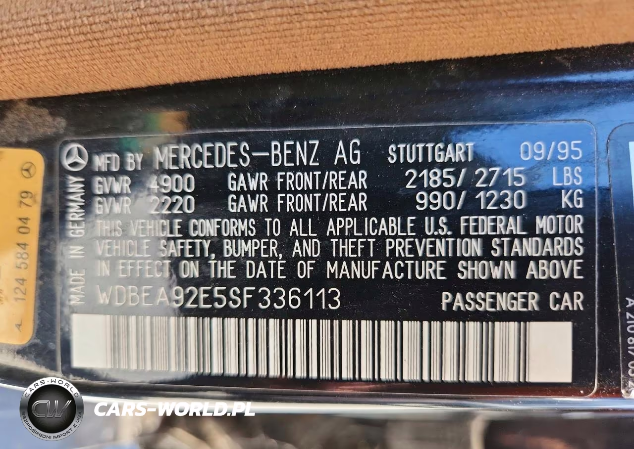 1995 Mercedes-Benz E 320 VIN:WDBEA92E5SF336113 - 12