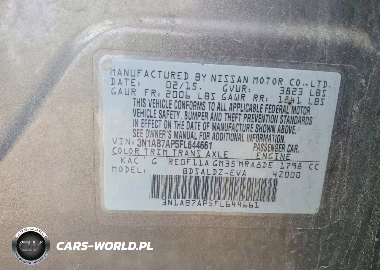2015 Nissan Sentra Sv VIN:3N1AB7AP5FL644661 - 12